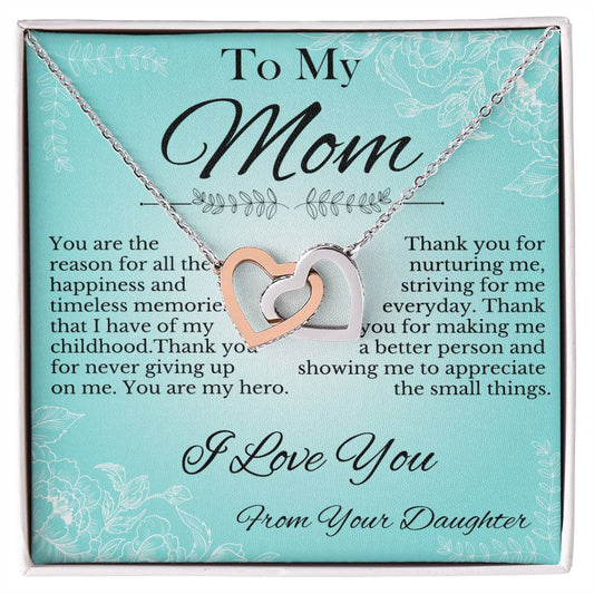Mother'S Day Gifts From Daughter Gift Ideas 2021 Best Gifts For Mom 2021 Two Hearts Interlocking Hearts Necklace