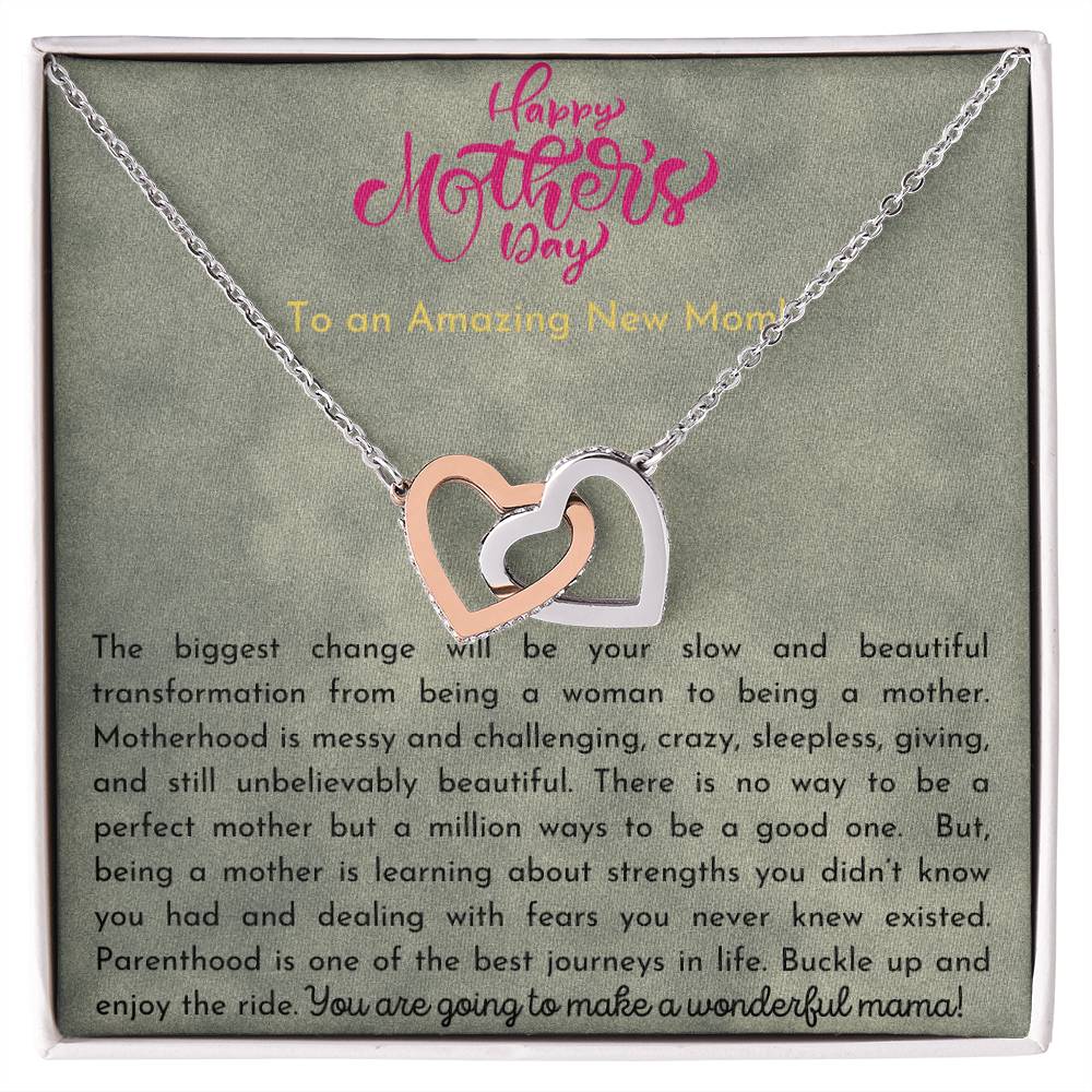 Amazing New Mom Interlocking Hearts Necklace