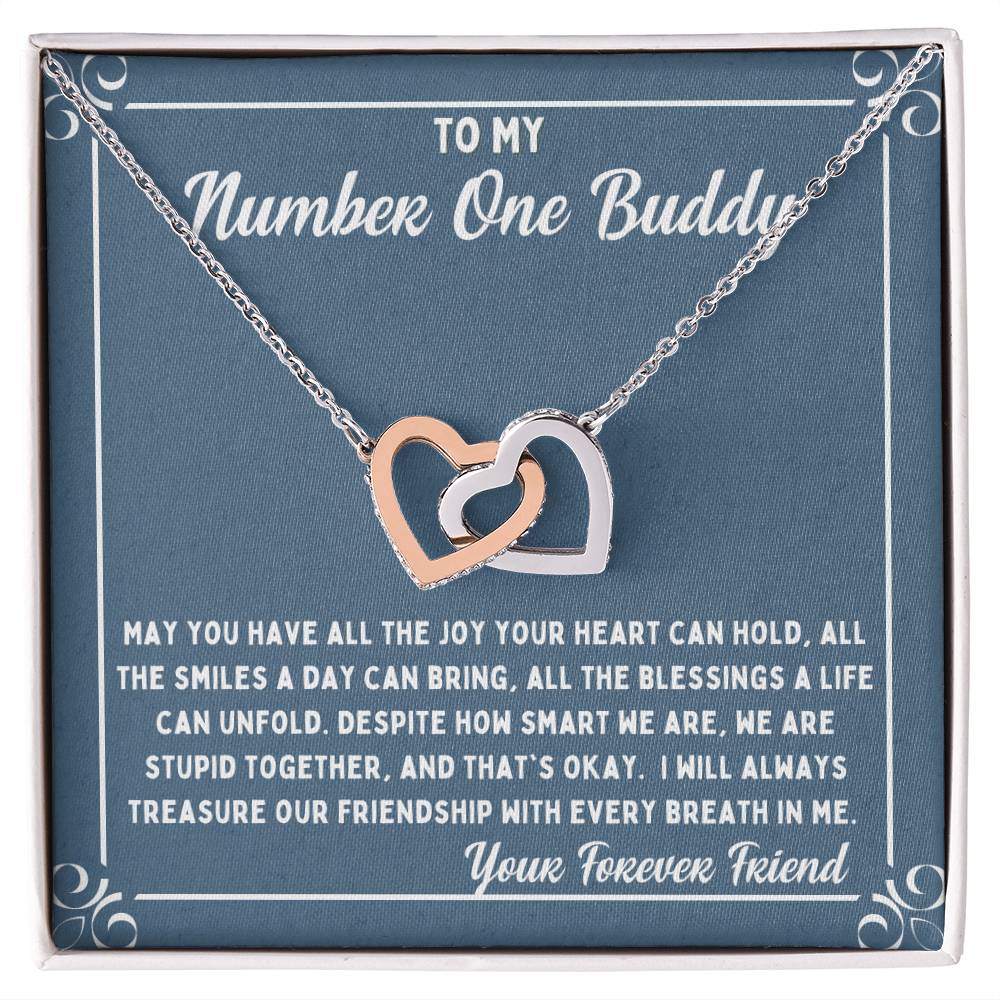 Buddy Treasure Our Friendship Interlocking Hearts Necklace
