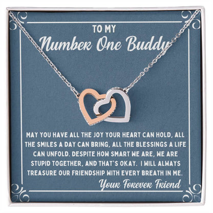 Buddy Treasure Our Friendship Interlocking Hearts Necklace