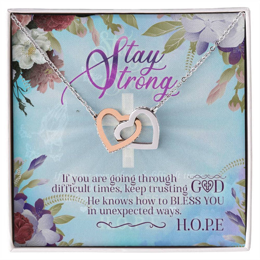Stay Strong - Interlocking Hearts Necklace