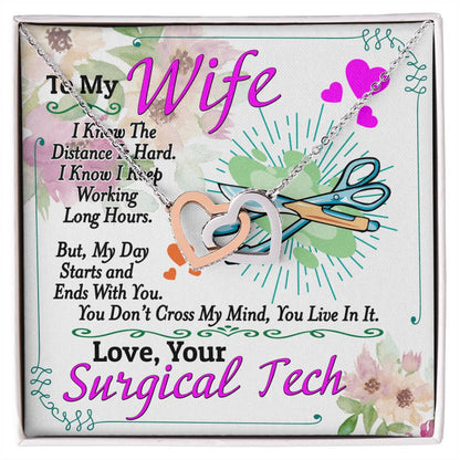 Surgical Tech'S Wife - Interlocking Heart Necklace Interlocking Hearts Necklace