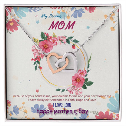 To My Mom Interlocking Hearts Necklace