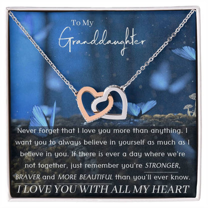 Granddaughter Necklace - Give The Gift She''Ll Always Remember Interlocking Hearts Necklace