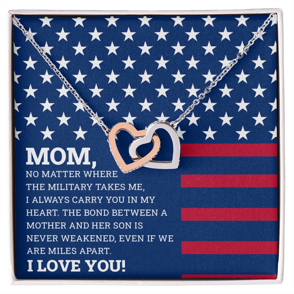 To My Mom - I Love You Message - Tmm06 Interlocking Hearts Necklace
