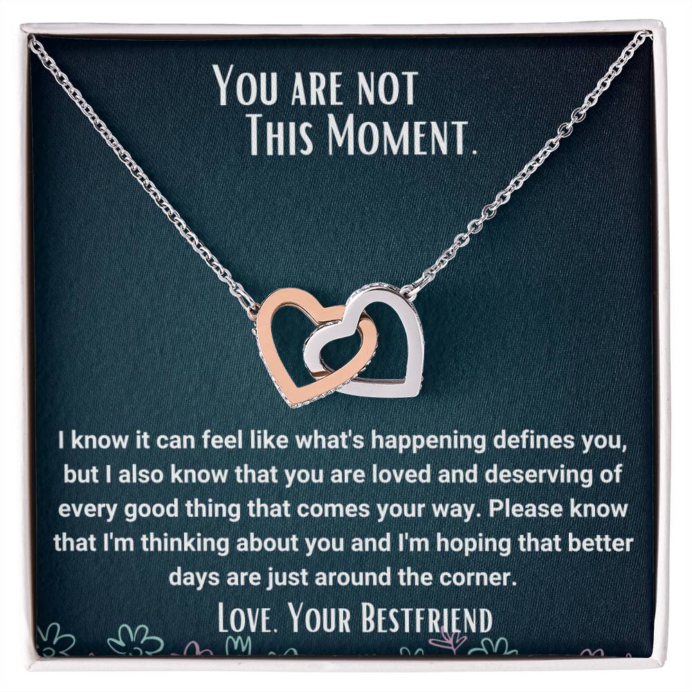 Interlocked Necklace Bestfriend Gift Encouragement Message Card Interlocking Hearts Necklace