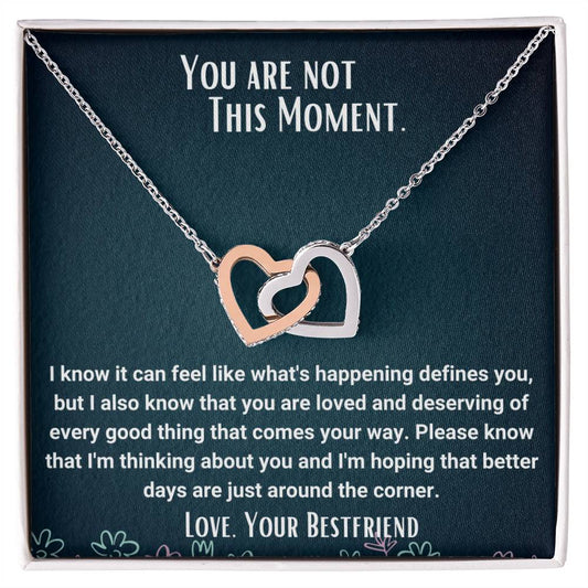 Interlocked Necklace Bestfriend Gift Encouragement Message Card Interlocking Hearts Necklace