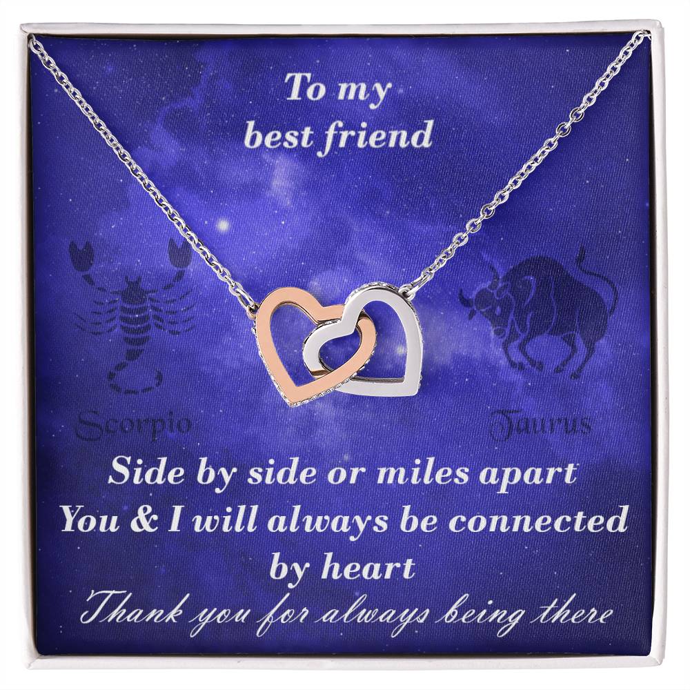 Scorpio To Taurus Best Friend Interlocked Hearts Necklace Interlocking Hearts Necklace