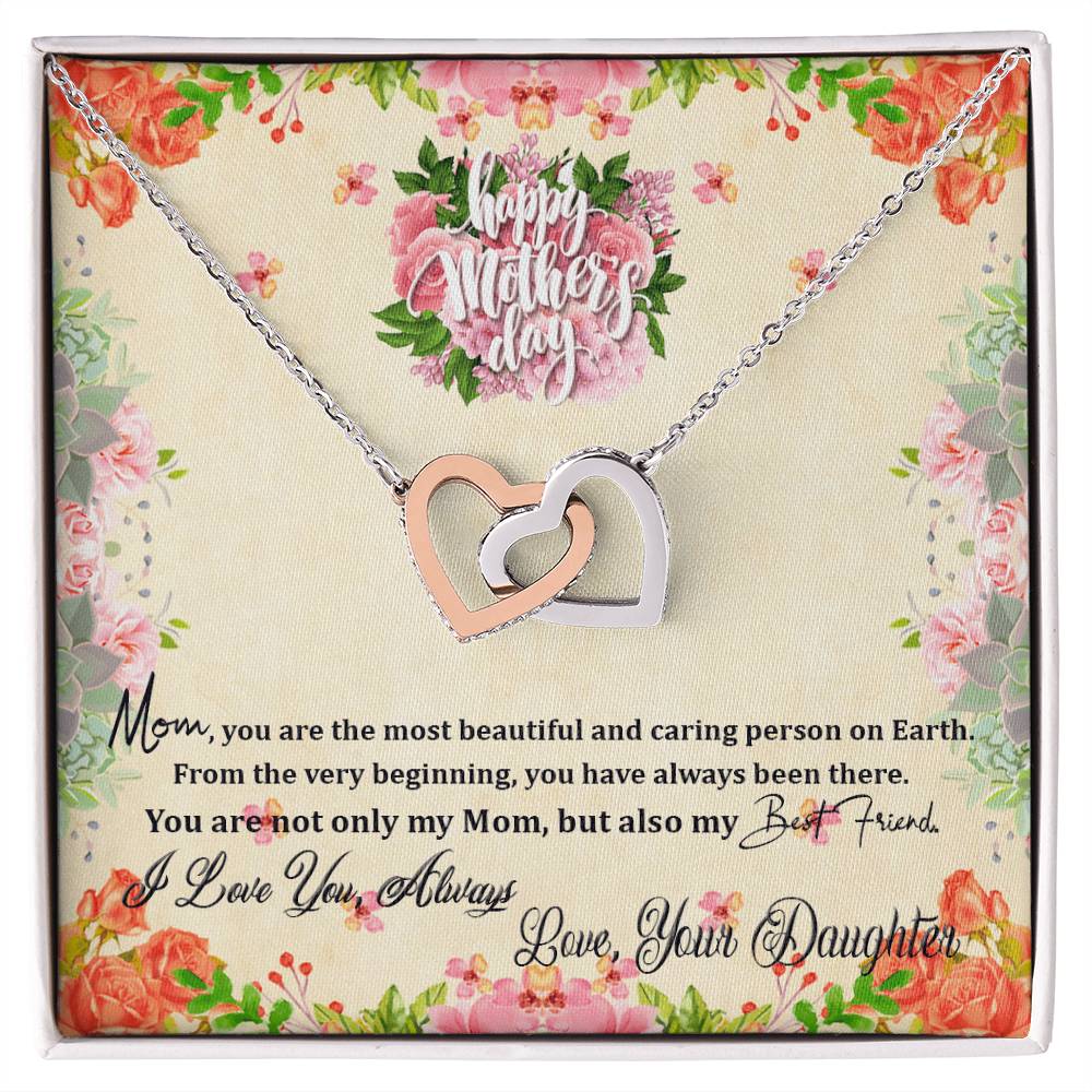 Happy Mother'S Day From Daughter Intertwined Hearts Necklace Interlocking Hearts Necklace