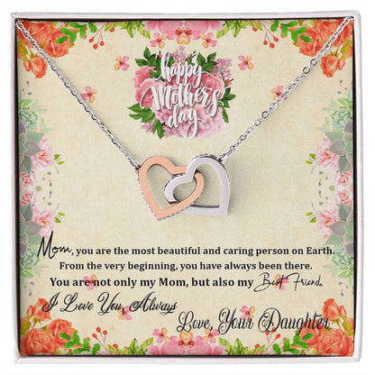 Happy Mother'S Day From Daughter Intertwined Hearts Necklace Interlocking Hearts Necklace