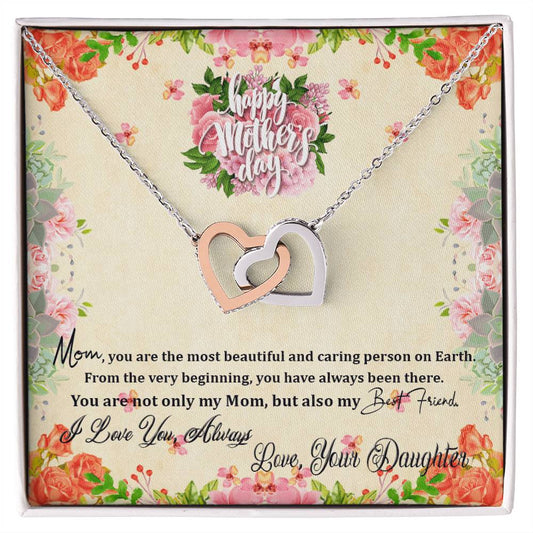 Happy Mother'S Day From Daughter Intertwined Hearts Necklace Interlocking Hearts Necklace