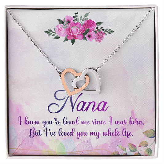 Nana Interlocking Hearts Necklace Message Card