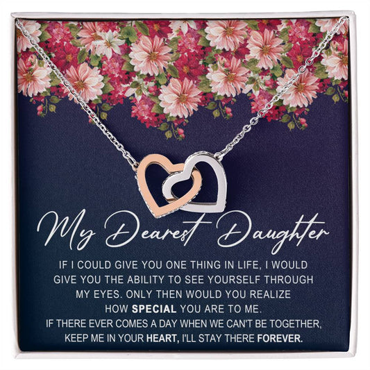 Surprise Gift For Daughter Interlocking Hearts Necklace