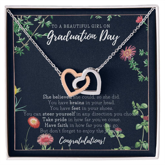 Graduation Gift Necklace For Daughter College Graduation Gift For Her High School Senior Graduation Mba Phd Master Class Of Interlocking Hearts Necklace