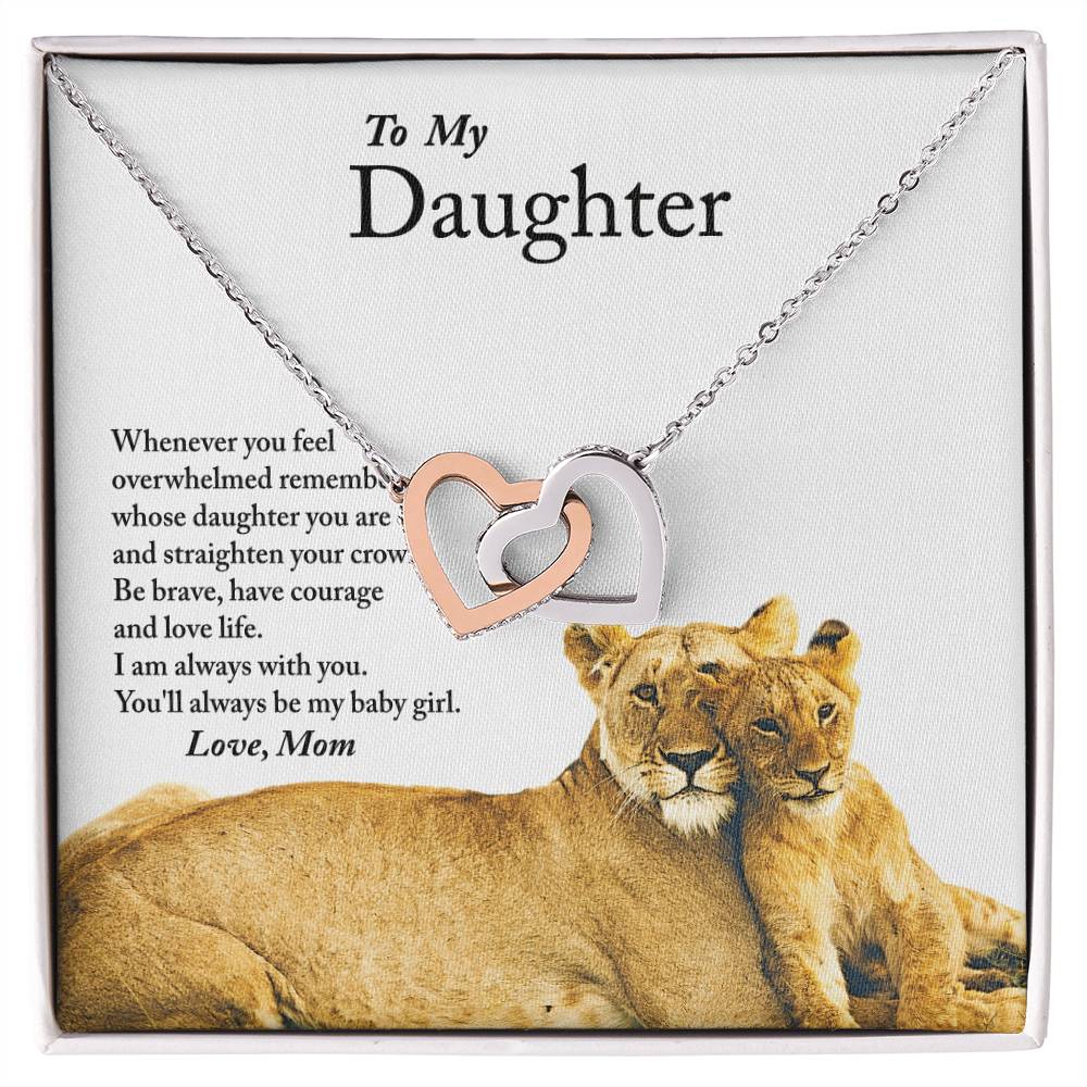 To My Daughter - Love Gift From Mom - Always With You - Interlocking Hearts Necklace