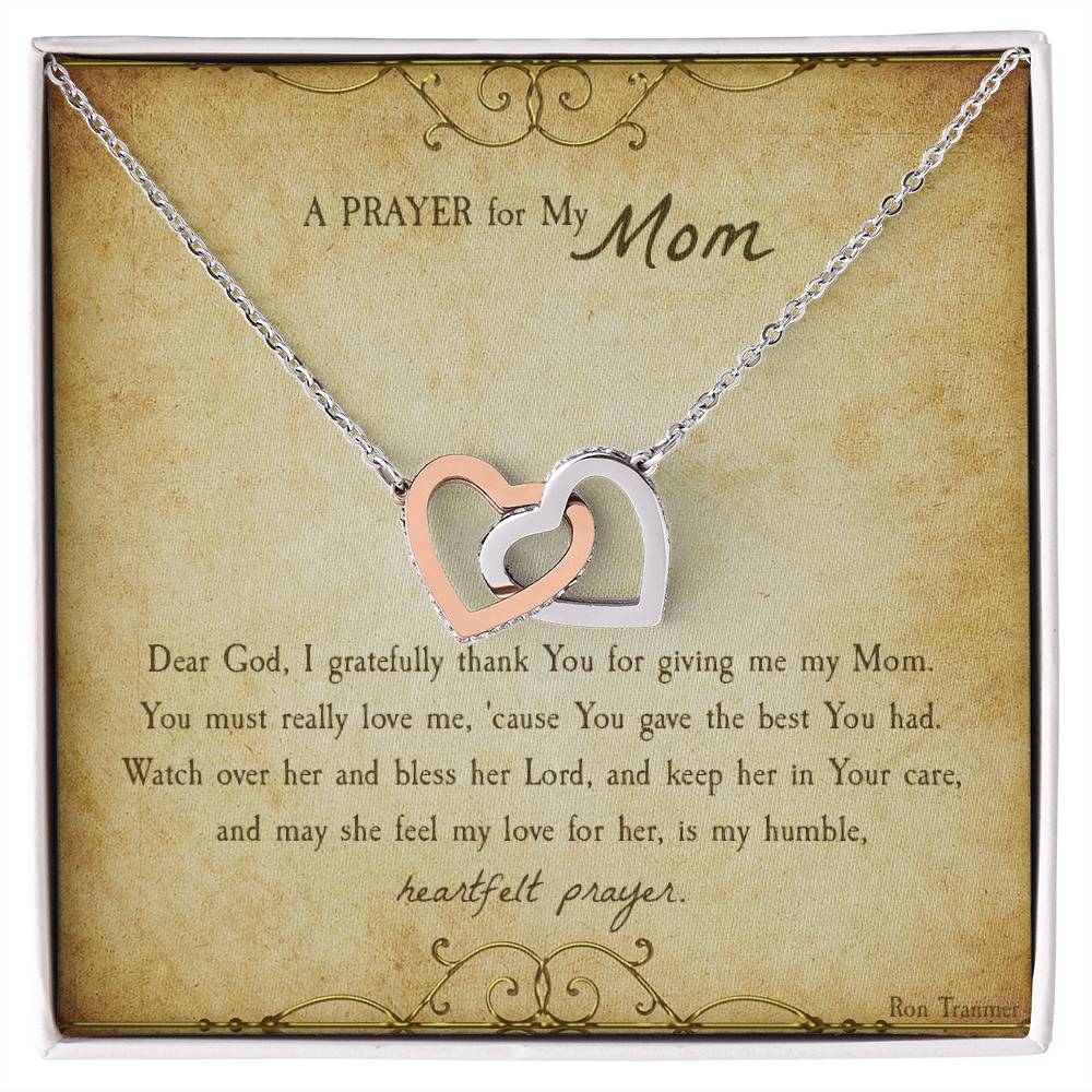 A Prayer For My Mom Gift Necklace Interlocking Hearts Necklace
