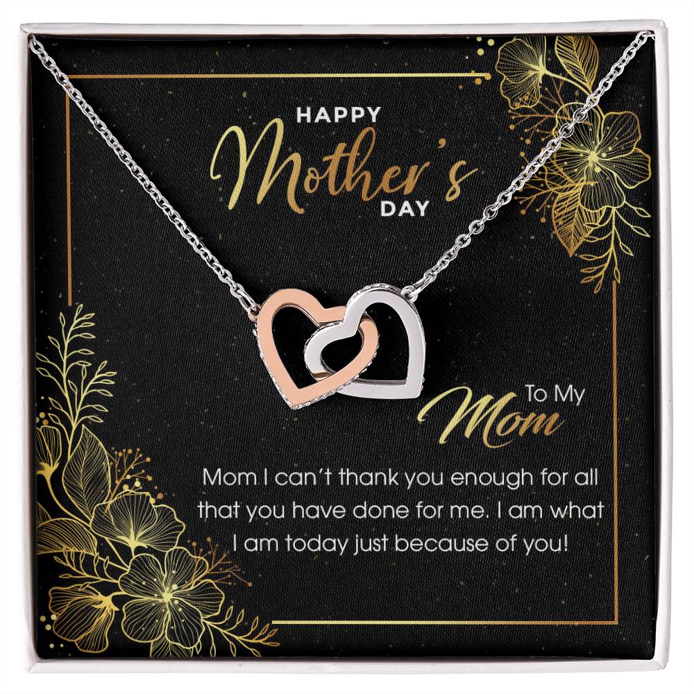 Gift For Mom - Thank You For All - The Interlocking Heart Necklace Interlocking Hearts Necklace