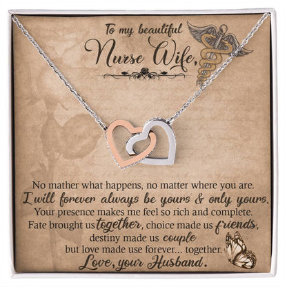 Nurse Wife Interlocking Hearts Necklace