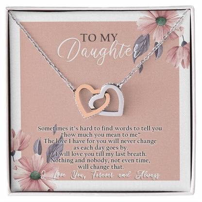 To My Daughter - Interlocking Hearts Necklace - D04