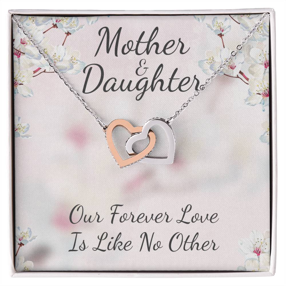 Gift For Mother And Daughter Interlocking Hearts Necklace