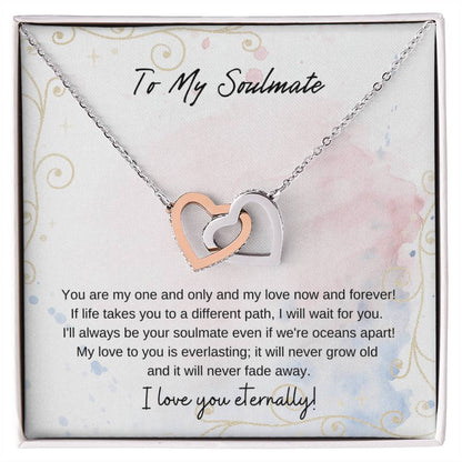 To My Soulmate Interlocking Hearts Necklace