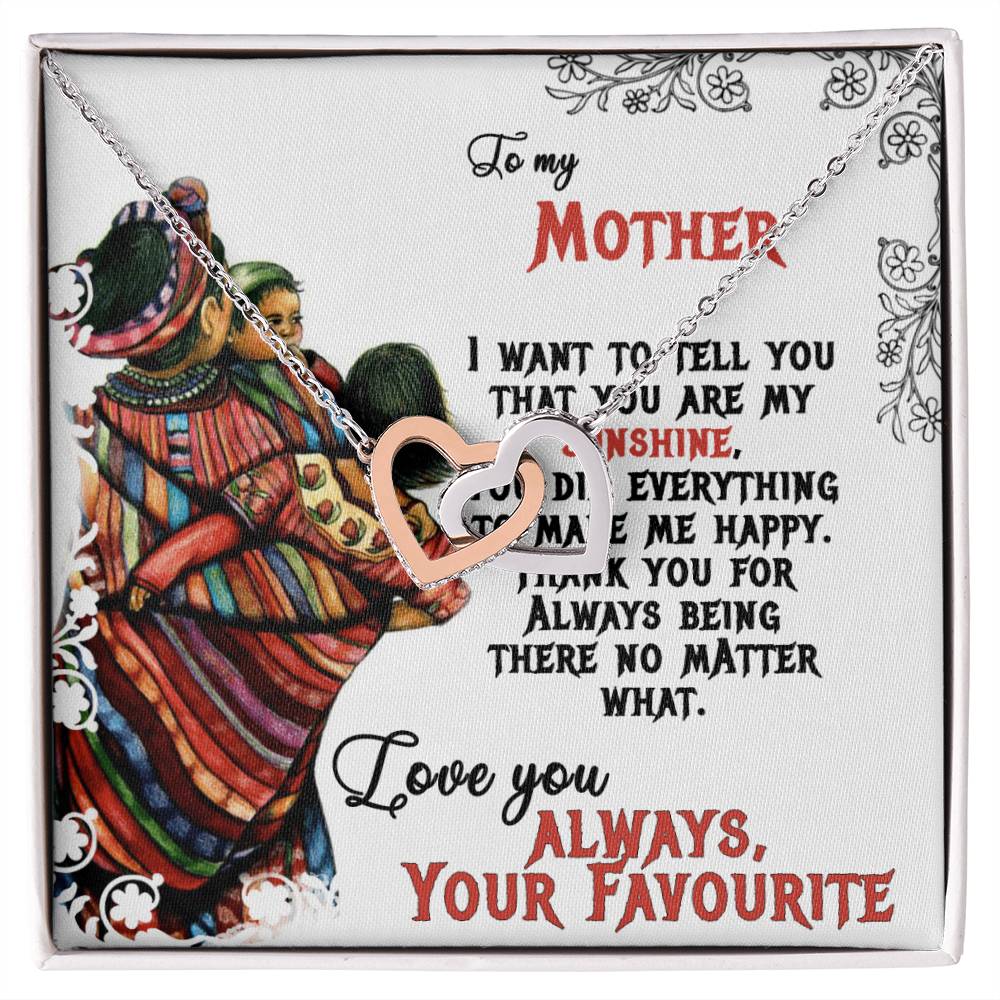 To My Mom Sunshine Love You Always Interlocking Hearts Necklace