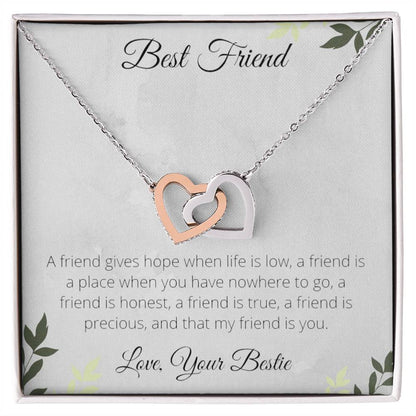 Precious Best Friend Necklace Interlocking Hearts Necklace