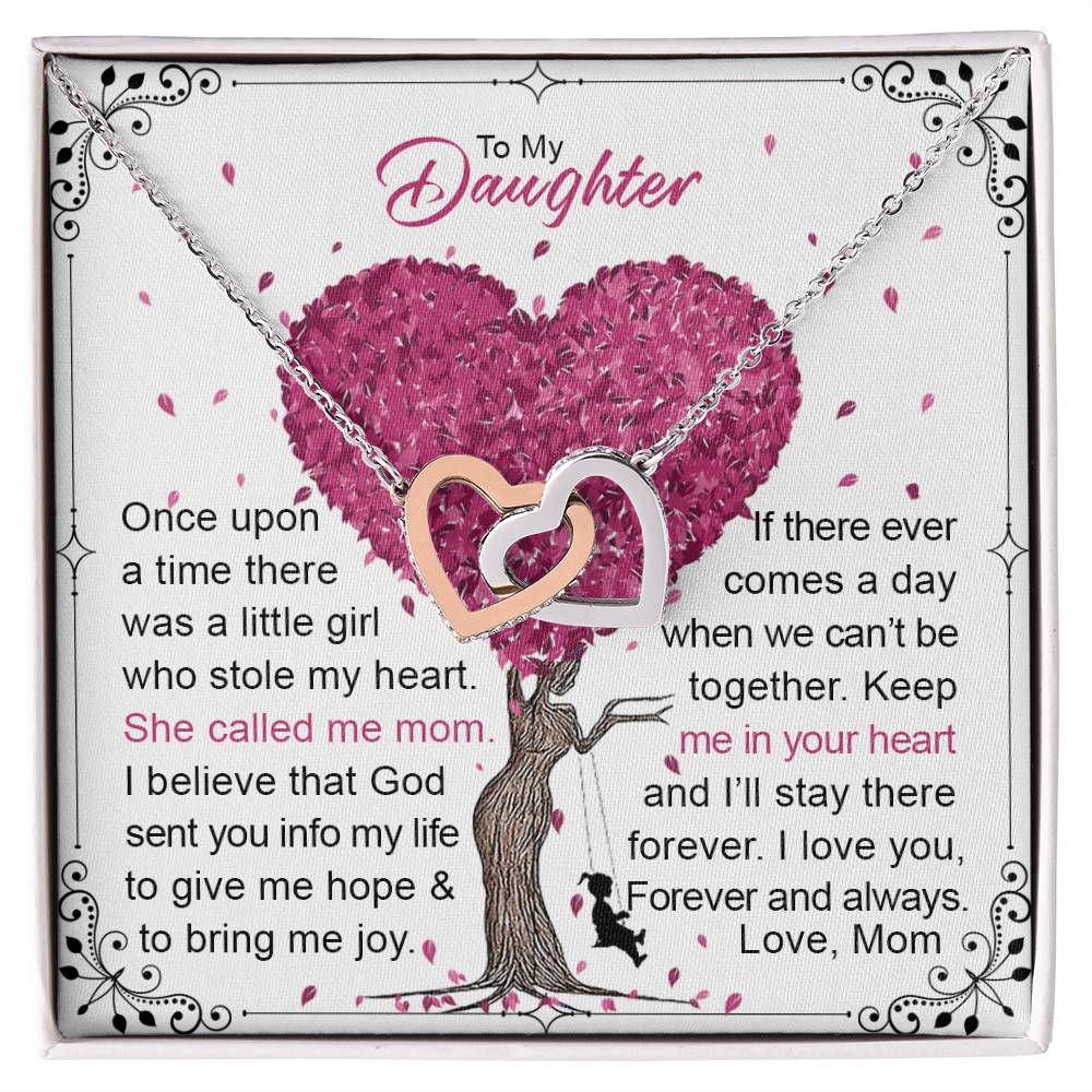 To My Daughter Interlocking Hearts Necklace