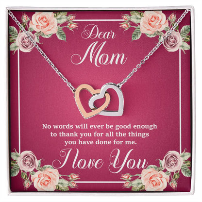 Mother'S Day Collection - Gorgeous Shiny Necklace With A Heart-Felt Message Interlocking Hearts Necklace