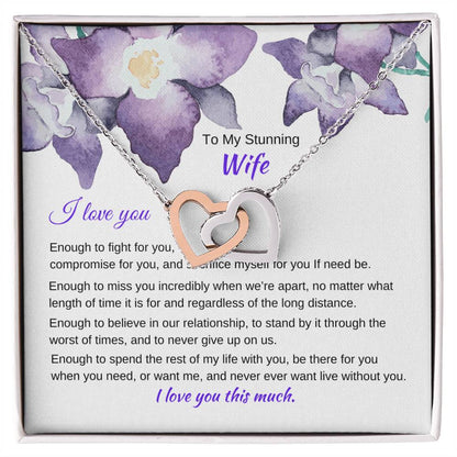 I Love You Enough Necklace Interlocking Hearts Necklace