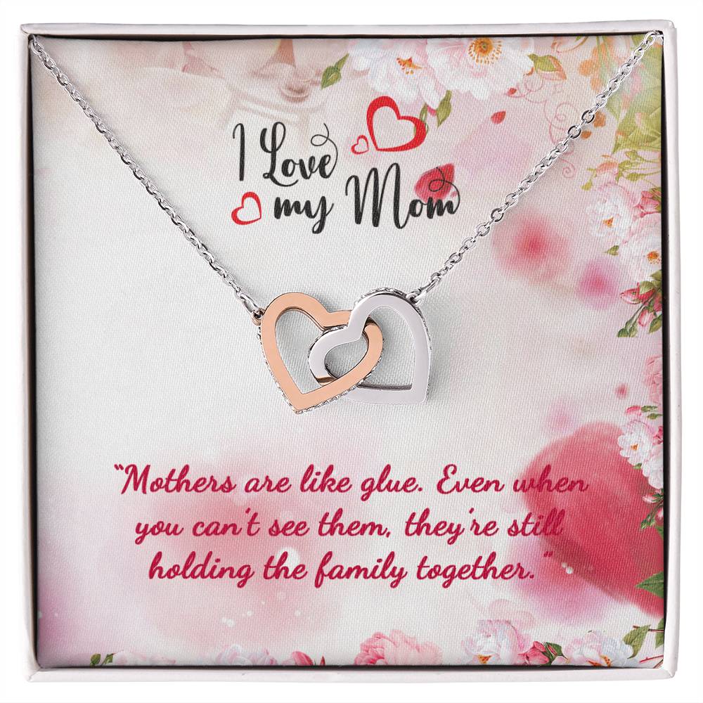 Mother Is The Name For God In The Lips And Hearts Of Little Children Interlocking Hearts Necklace