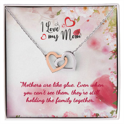 Mother Is The Name For God In The Lips And Hearts Of Little Children Interlocking Hearts Necklace