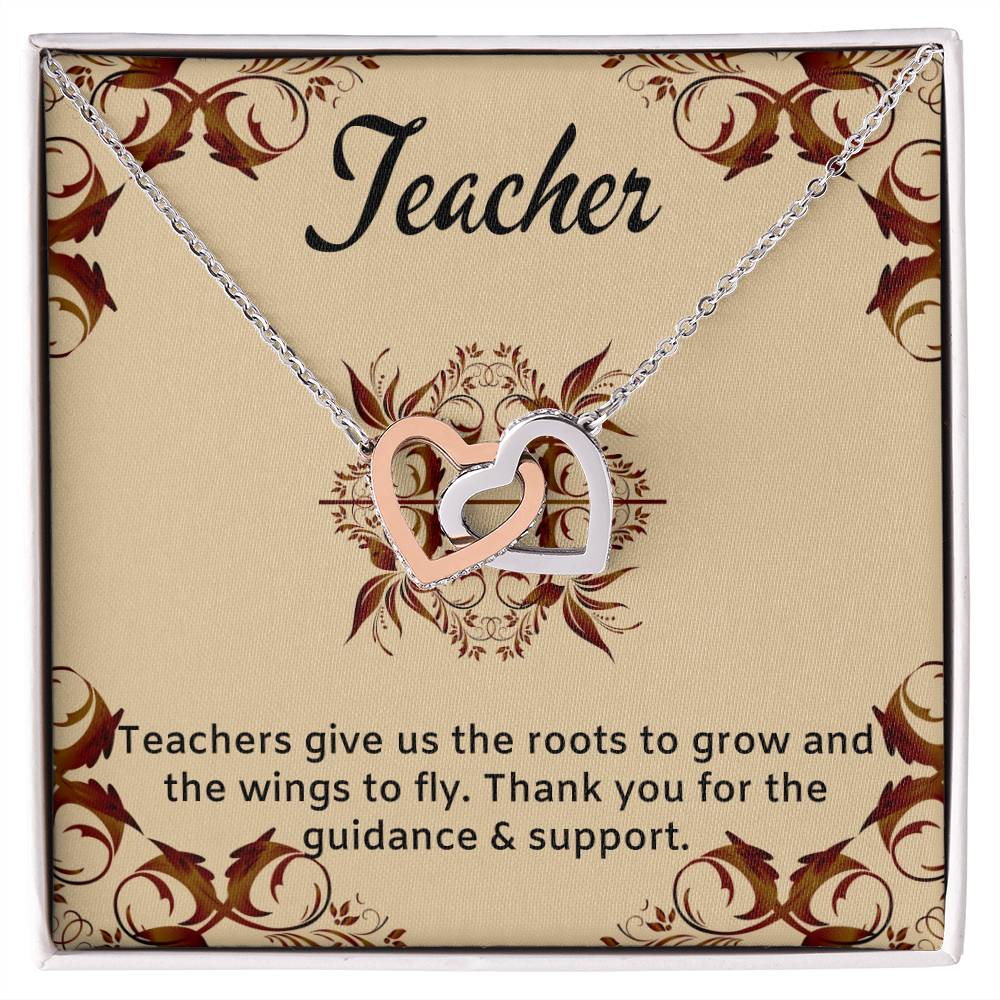 Teacher Gift Interlocking Hearts Necklace