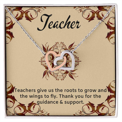 Teacher Gift Interlocking Hearts Necklace