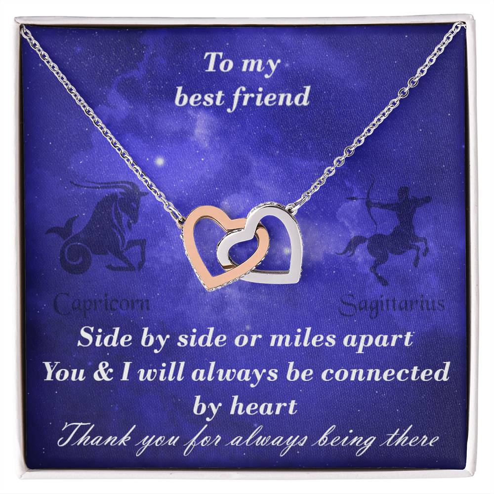 Capricorn To Sagittarius Best Friend Interlocked Hearts Necklace Interlocking Hearts Necklace