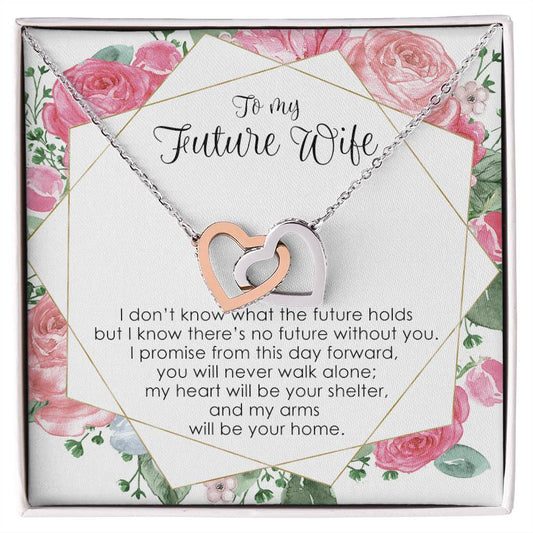 Interlocking Hearts - To Future Wife Interlocking Hearts Necklace