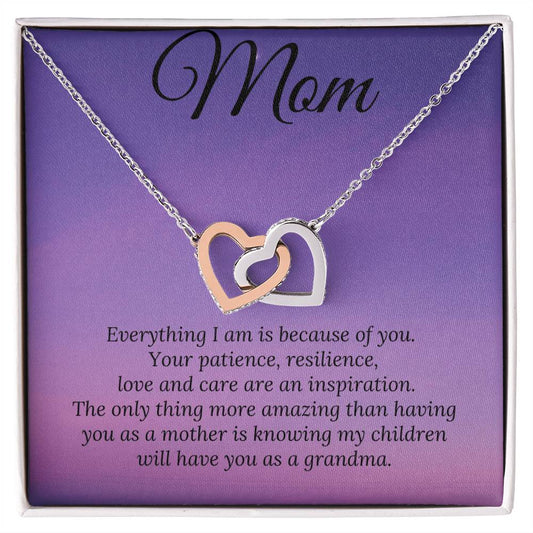 My Children Have You As A Grandma Two Heart Interlocking Hearts Necklace