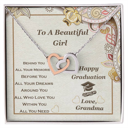 Interlocking Heart Necklace For Granddaughter Graduation Gift Interlocking Hearts Necklace