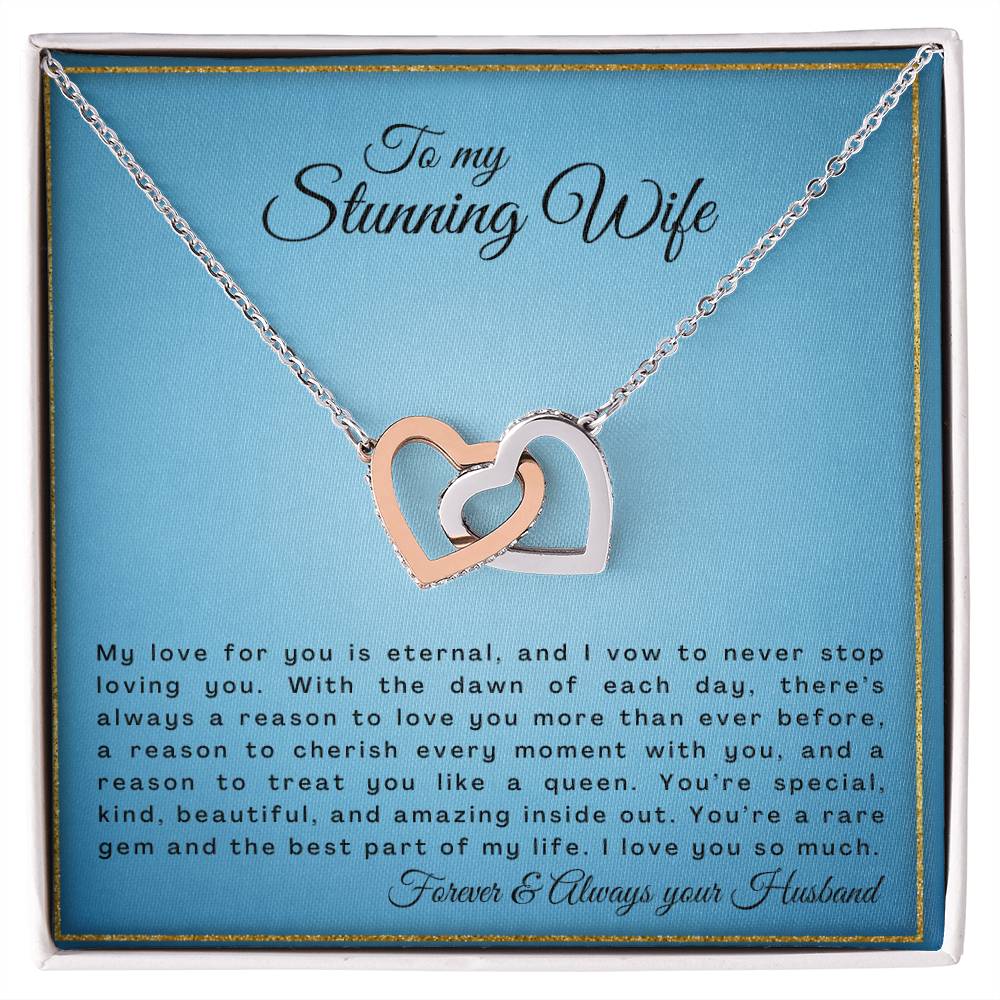 Gift For Wife My Love For You Is Eternal Interlocking Hearts Necklace