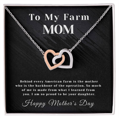 Farm Mom - Interlocking Hearts - Mother'S Day Interlocking Hearts Necklace