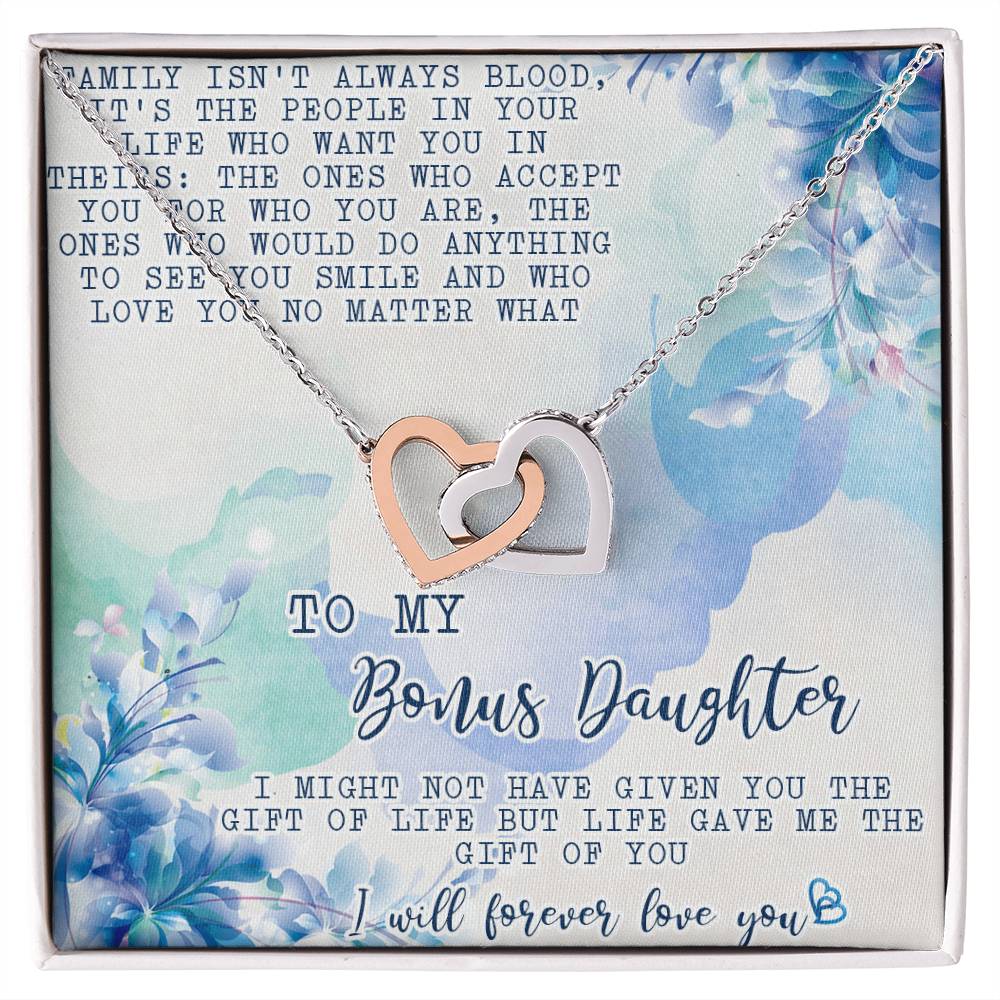 Stepdaughter Necklace Giftpersonalized Bonus Daughter Necklaceinterlocking Hearts Necklace For Stepdaughter Daughter In Law Necklace Gift