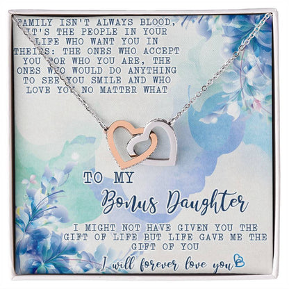 Stepdaughter Necklace Giftpersonalized Bonus Daughter Necklaceinterlocking Hearts Necklace For Stepdaughter Daughter In Law Necklace Gift