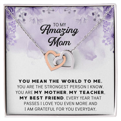 Mothers Day Necklace Gift For Mom From Daughter Mother Of Groom Gift From Son Presents For Mom Birthday Minimalistic Jewelry For Mom Interlocking Hearts Necklace
