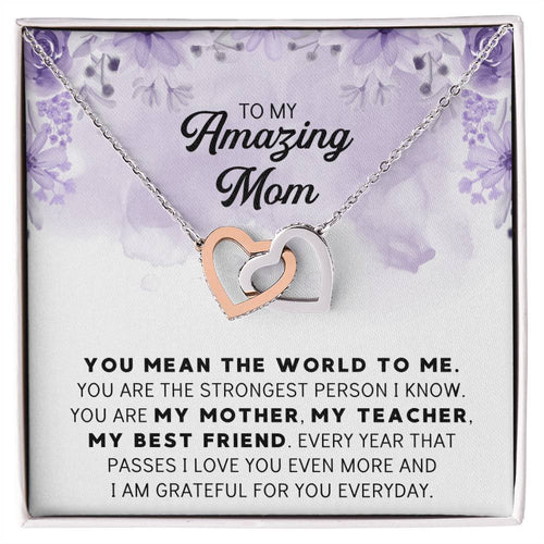 Mothers Day Necklace Gift For Mom From Daughter Mother Of Groom Gift From Son Presents For Mom Birthday Minimalistic Jewelry For Mom Interlocking Hearts Necklace