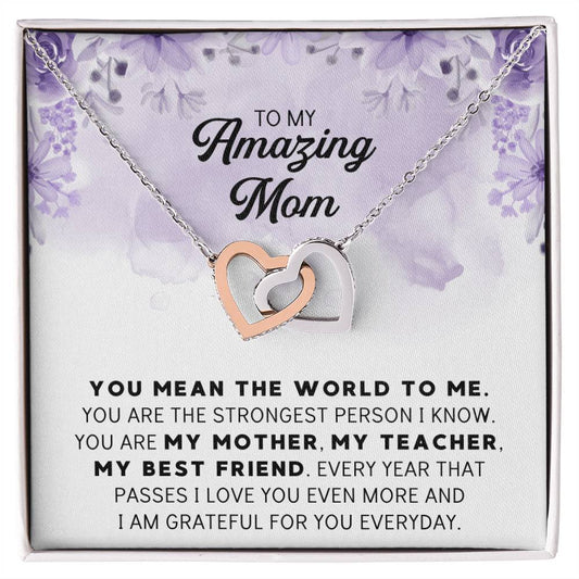 Mothers Day Necklace Gift For Mom From Daughter Mother Of Groom Gift From Son Presents For Mom Birthday Minimalistic Jewelry For Mom Interlocking Hearts Necklace