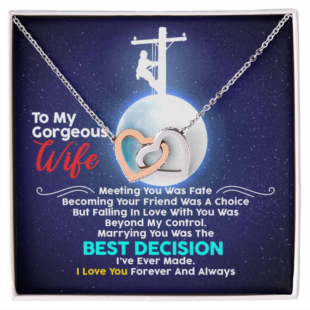 Lineman'S Wife - Interlocking Heart Necklace Interlocking Hearts Necklace