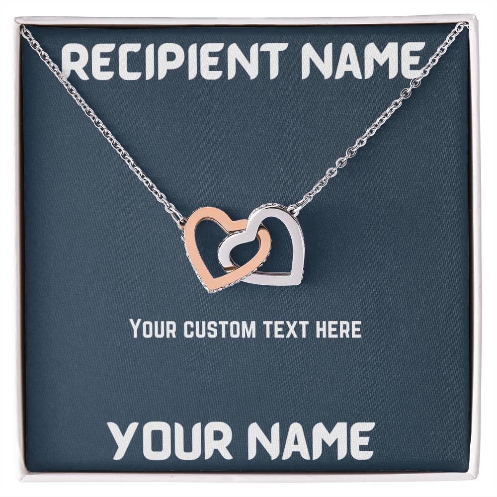 Interlocked Hearts With Custom Message Interlocking Hearts Necklace