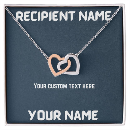 Interlocked Hearts With Custom Message Interlocking Hearts Necklace