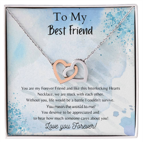 To My Best Friend Interlocking Hearts Necklace