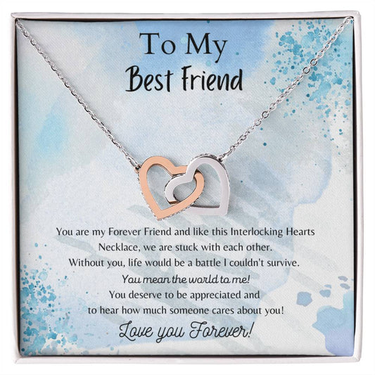 To My Best Friend Interlocking Hearts Necklace